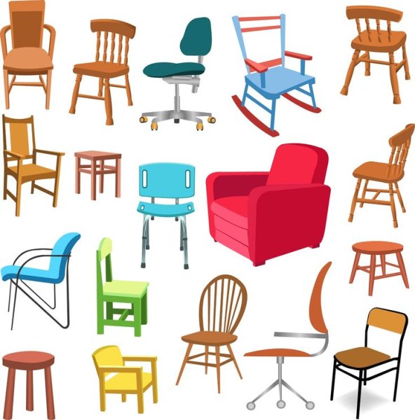 Предметы мебели на прозрачном фоне