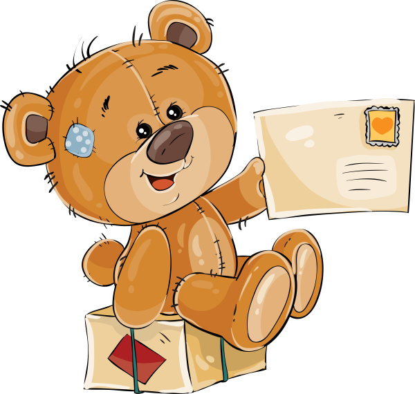 Наклейка - Медвежонок в цветах