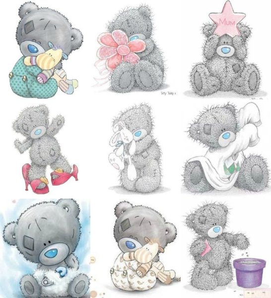 Мишка в разных позах