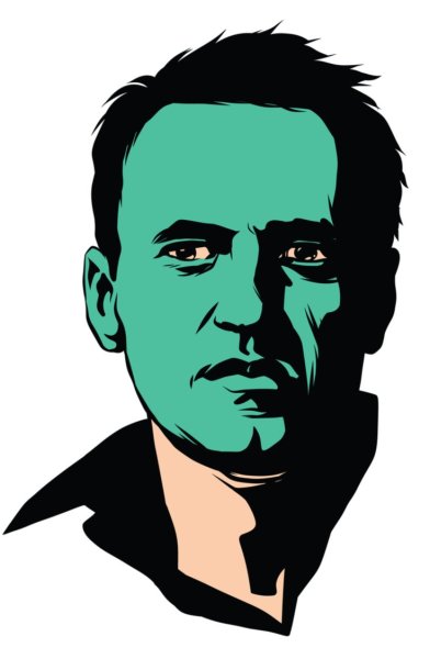 Портрет Навального чб