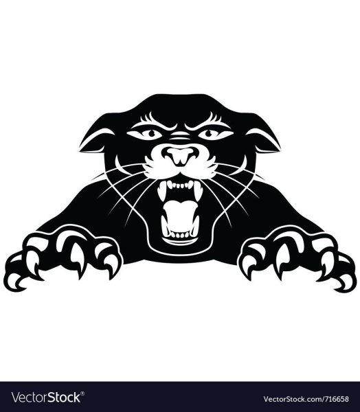 Трафарет оскал пантеры