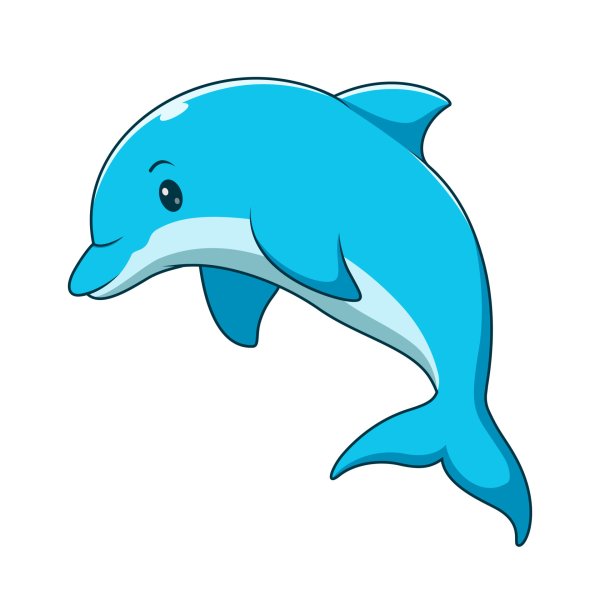 Dolphin in Sea PNG cartoon