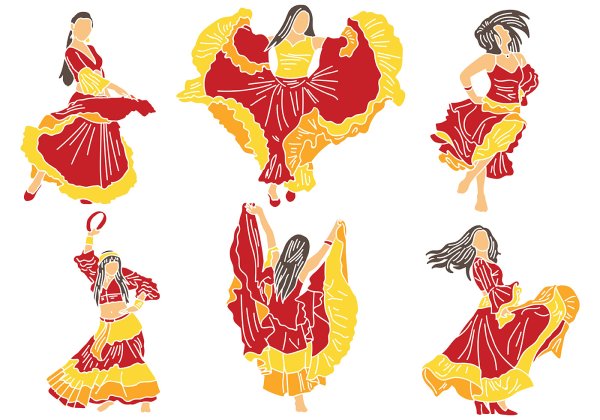 Цыганский танец на прозрачном фоне