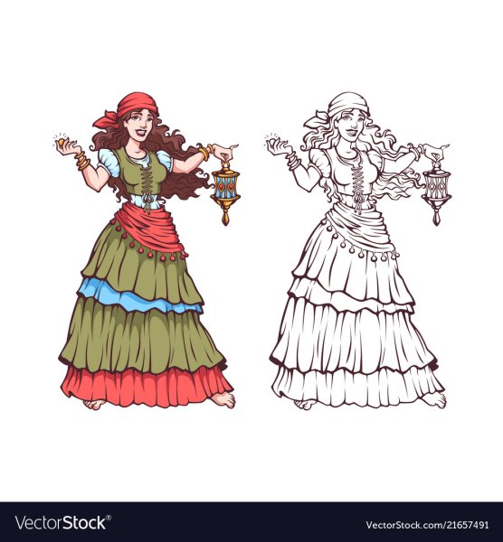 Эскиз костюма цыганки