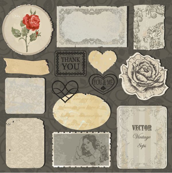 Наклейки с винтажным узором