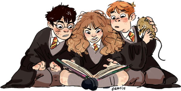 Гермиона Грейнджер с Гарри и Роном