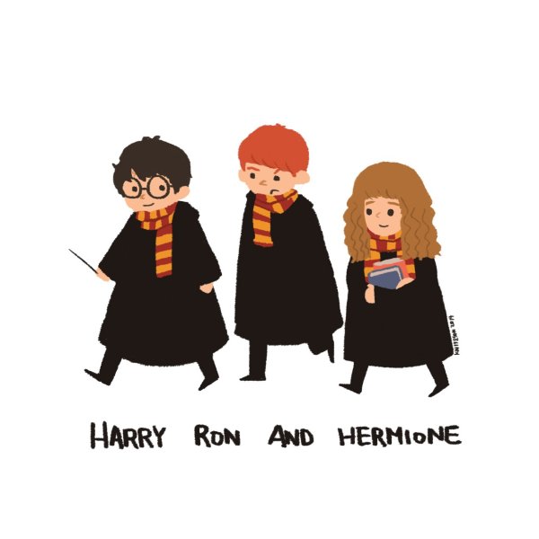 Гарри Рон и Гермиона мультяшные