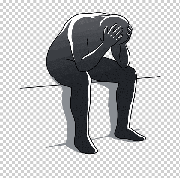 Силуэт грустного человека