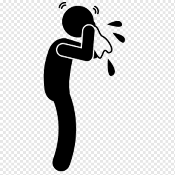 Силуэт кашляющего человека