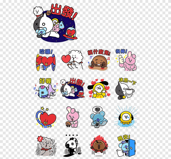 Наклейки БТС И бт21