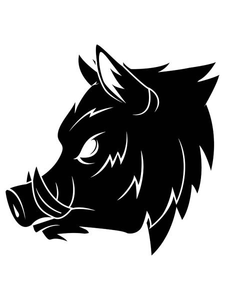 Силуэт головы кабана