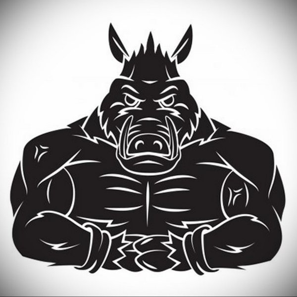 Кабан тату вектор