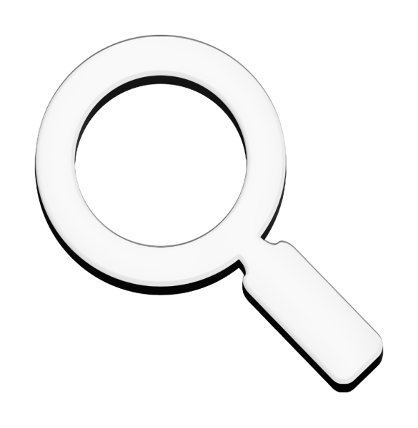 Значок лупы белый