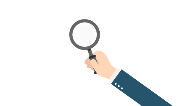 Рука с лупой без фона