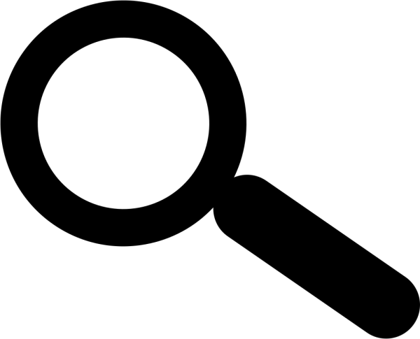 Значок лупы белый