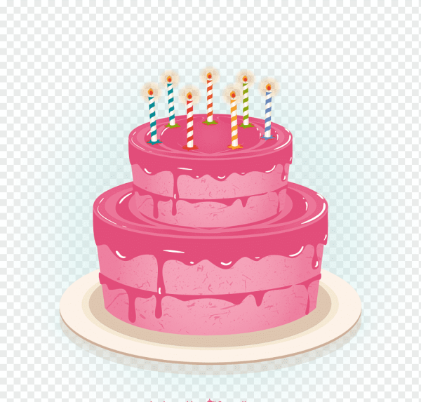 Торт розовый мультяшный