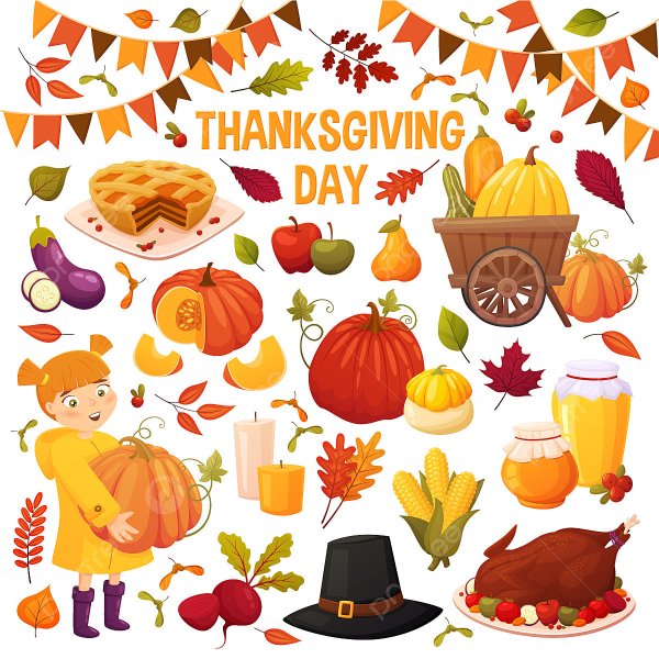 Маленькие Стикеры для Благодарения