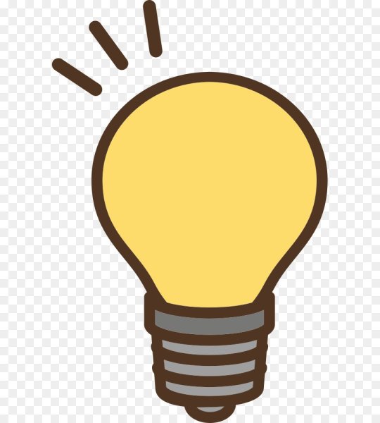 Лампочка идея на прозрачном фоне