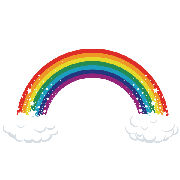 Радуга на белом фоне