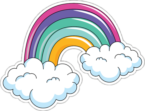 Наклейки Радуга с облаками