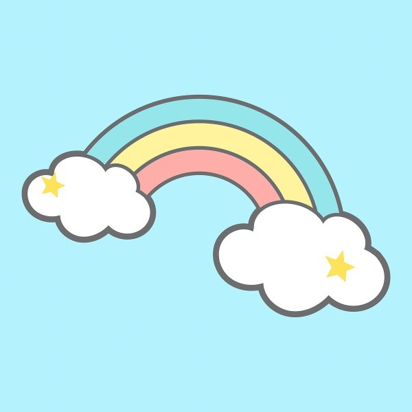 Рисунок облачко с радугой