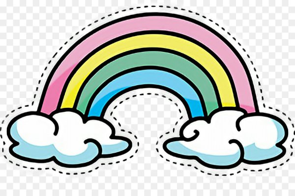 Радуга с облаками мультяшное