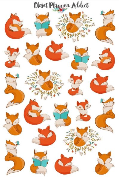 Наклейки с лисами