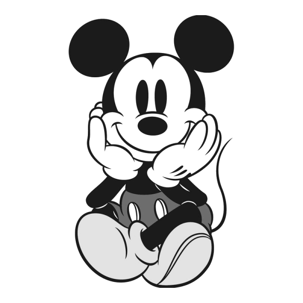 Микки Маус черно белый