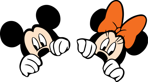 Микки Маус выглядывает