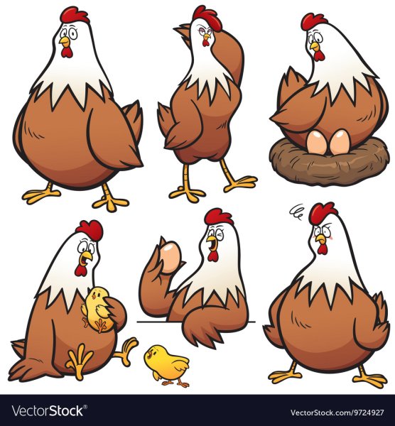 Смешная нарисованная курица