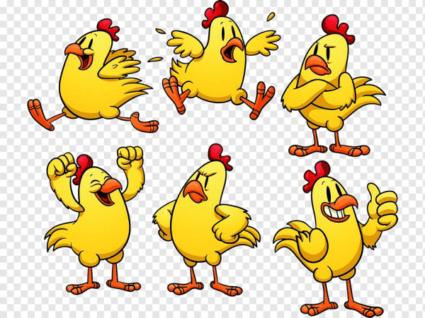 Курица с цыплятами мультяшные