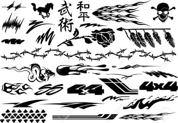 Спортивные наклейки на авто вектор