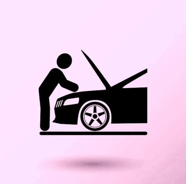 Иконка чинит машину