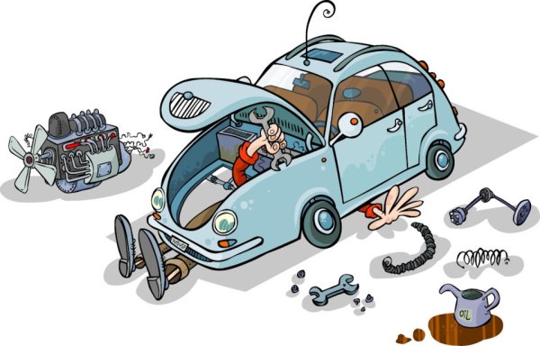 Автомобиль с открытым капотом