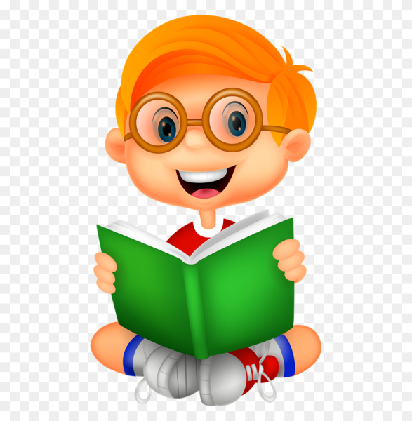 Дети с книгами на прозрачном фоне