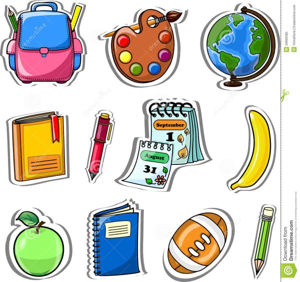 Стикеры школьные принадлежности