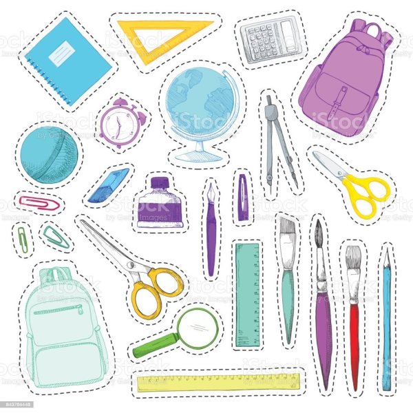 Школьные принадлежности для вырезания