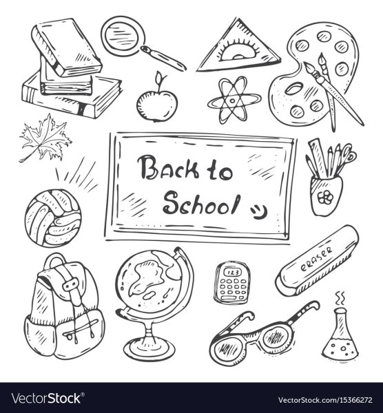 Наклейки школьные черно белые