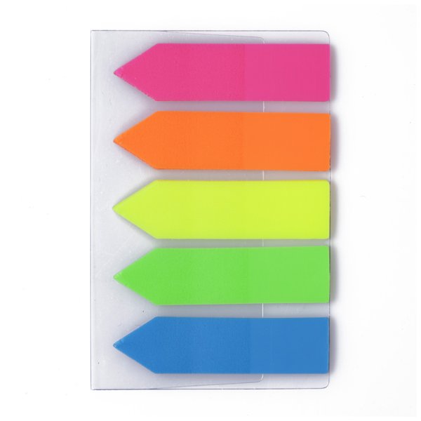 Закладки неоновая 5х12х45мм 125шт прямоугольная