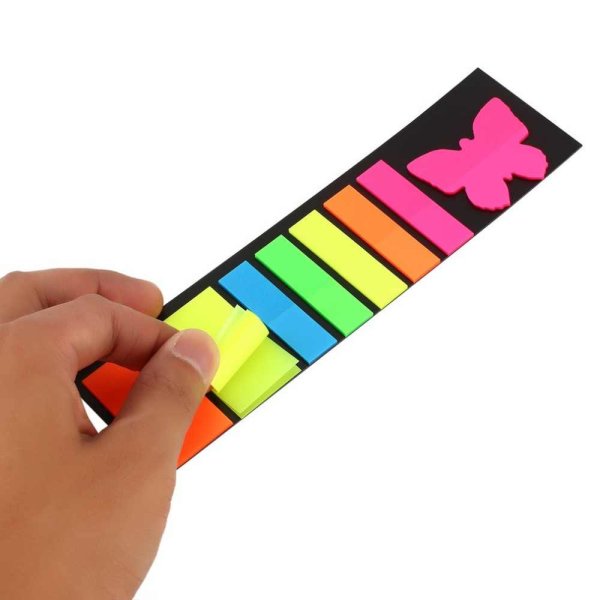 Закладки самоклеящиеся 12х45мм "Attache" 5цв., неон пластик /96/