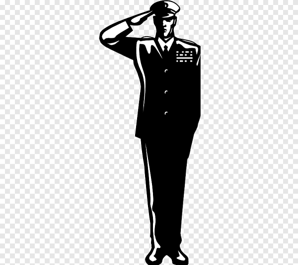 Силуэт офицера отдающего честь