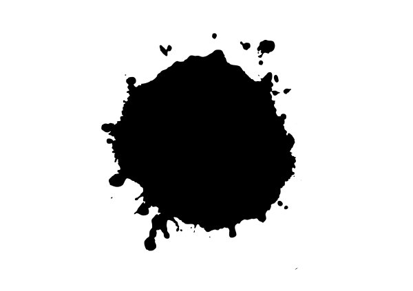 Чёрное петно на белом фоне