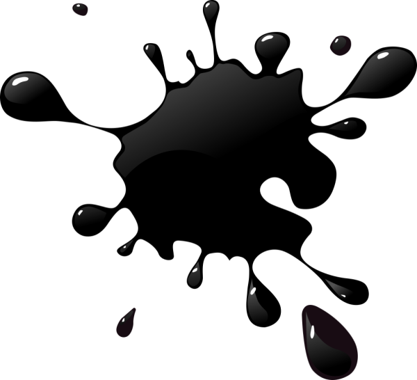 Белая Клякса на черном фоне