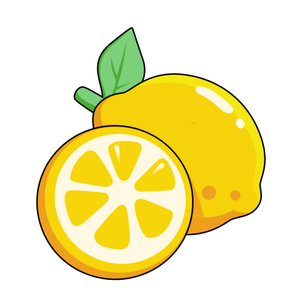Разрезанный лимон рисунок