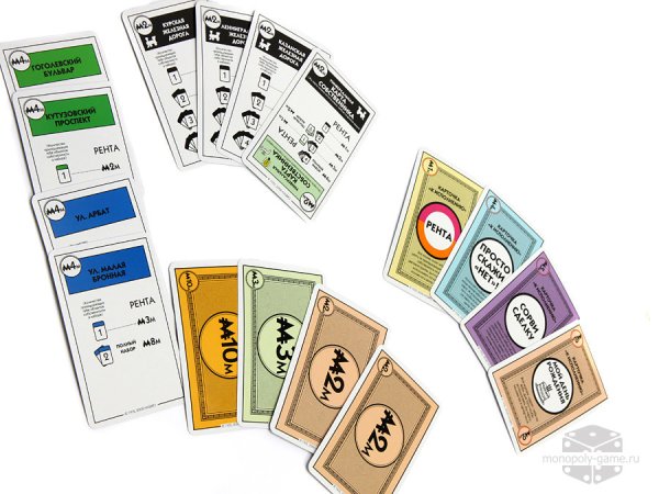 Карточки игры Монополия улица Щусева