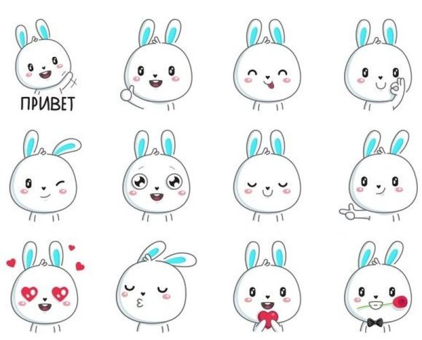 Стикеры из ВК кролик