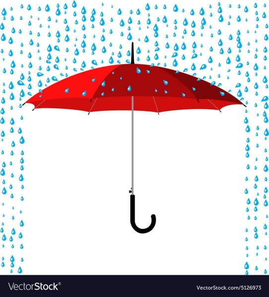 Мокрый зонт нарисованный