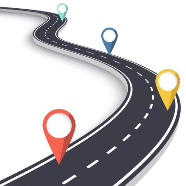 Дорога на белом фоне