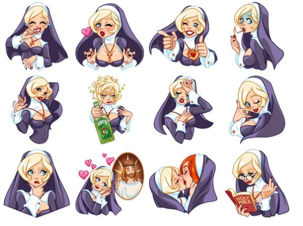 Naughty nun Стикеры