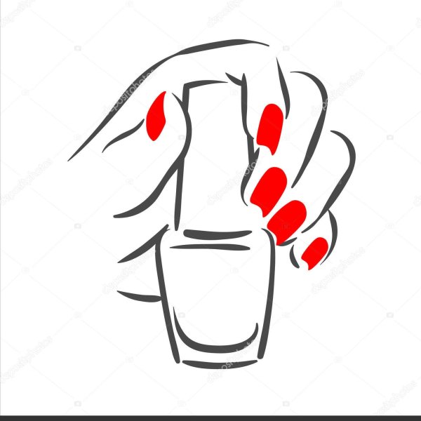 Силуэт женской руки с маникюром